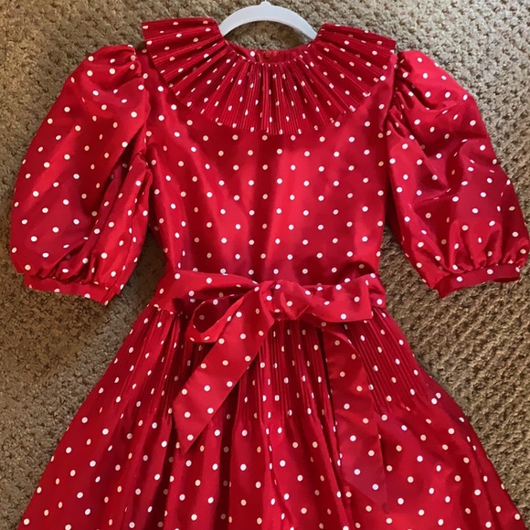 Sylvia Whyte Red & White Holiday Dress Sz 14 - Picture 2 of 10